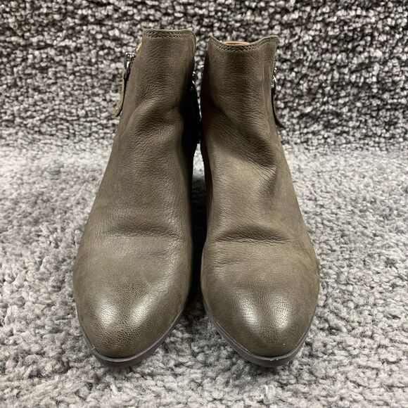 Frye Women's Judith Boot Size 6.5 M Block Heel Bootie Brown Distressed Leather - Picture 6 of 8